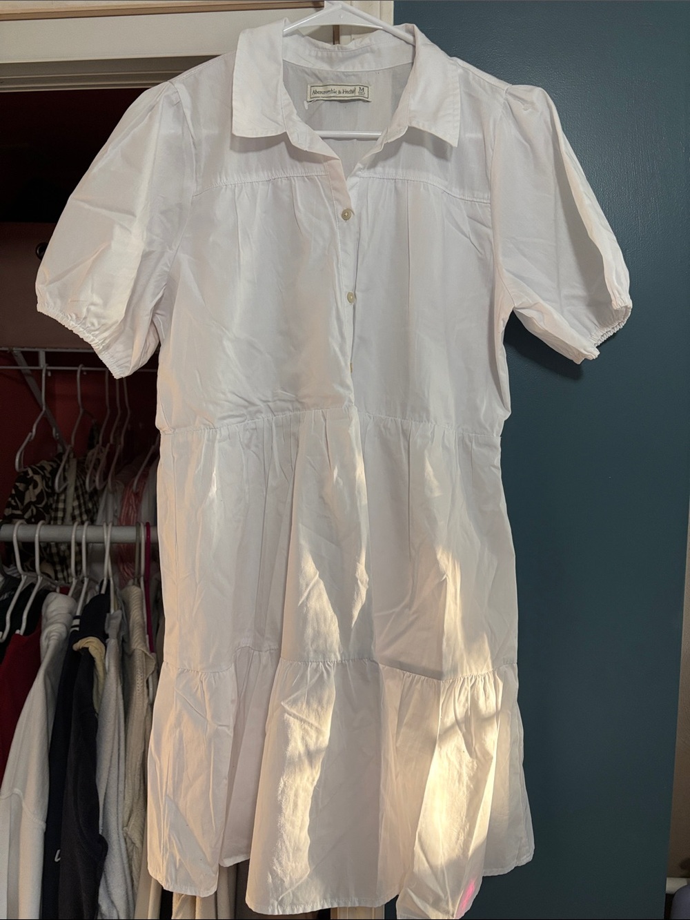 Abercrombie & Fitch White Collared Button Dress